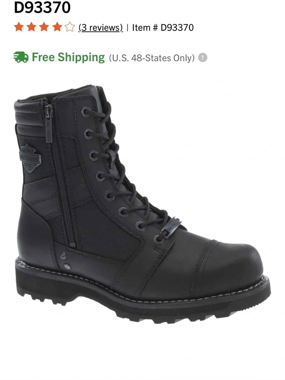 Harley-Davidson Boxbury 7-inch Blacked-Out Motorcycle Boots D93370